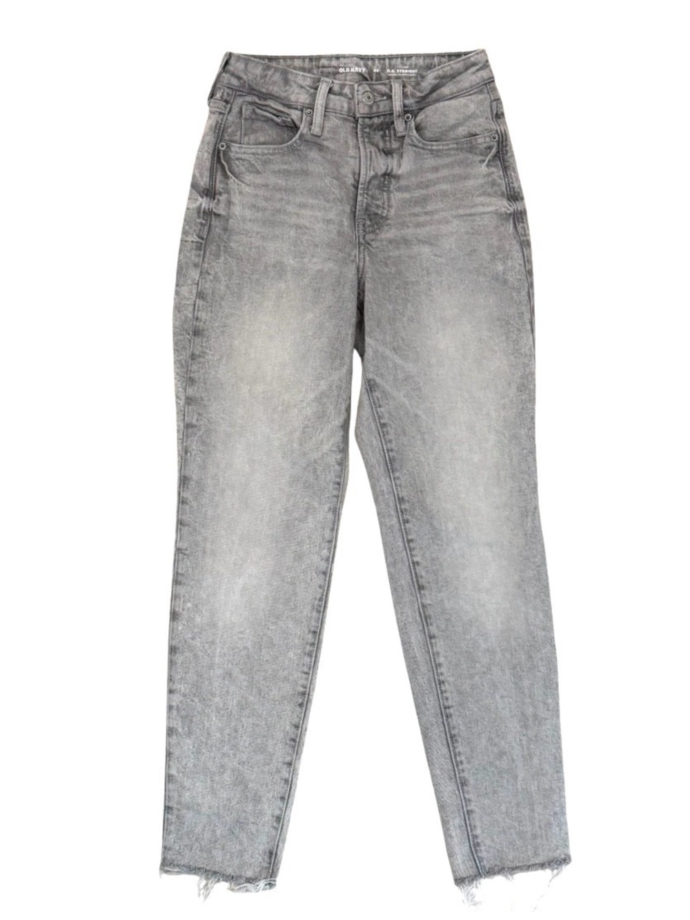 Old Navy Womens 00 Jeans Gray OG Straight High Rise Secret Slim Pockets